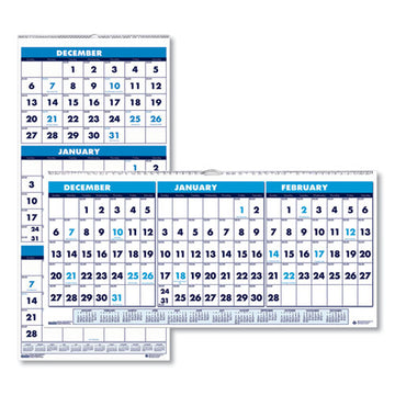 House of Doolittle™ Recycled Three-month Format Wall Calendar, Vertical Orientation, 8 X 17, White Sheets, 14-month (june To July): 2021 To 2022 freeshipping - TVN Wholesale